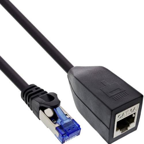 InLine® RJ45 Schnittstellenschutz Cat.6A S/FTP, St./Bu., schwarz, 0,2m Adapter / Konverter Netzwerk