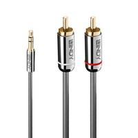 Lindy 35334 Audio-Kabel 2 m 3.5mm 2 x RCA Anthrazit Multimedia-Technik Audiokabel