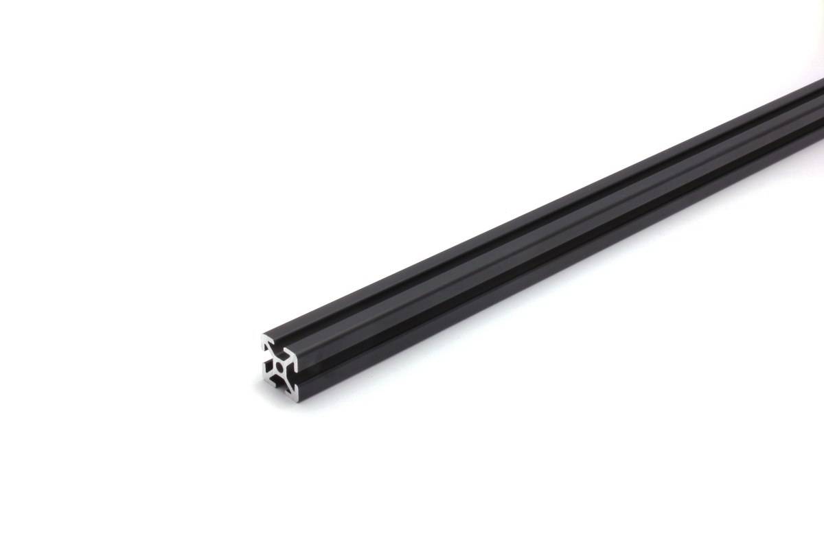 Aluminiumprofil schwarz 20x20 L (leicht) I-Typ Nut 5 Aluminiumprofil Aluminium Profil Alu Profile Montage Systemprofil Zuschnitt: 530mm