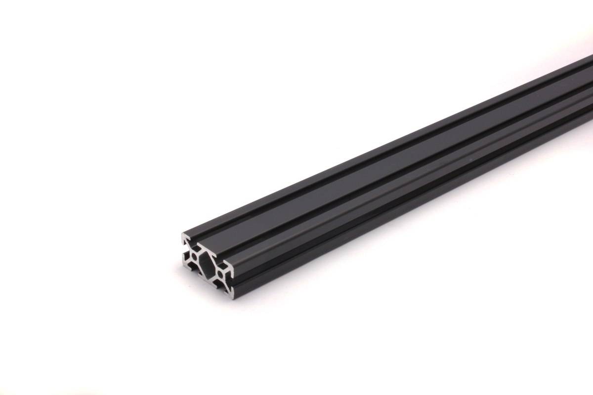 Aluminiumprofil schwarz 20x40 L (leicht) I-Typ Nut 5 Aluminiumprofil Aluminium Profil Alu Profile Montage Systemprofil Zuschnitt: 1030mm