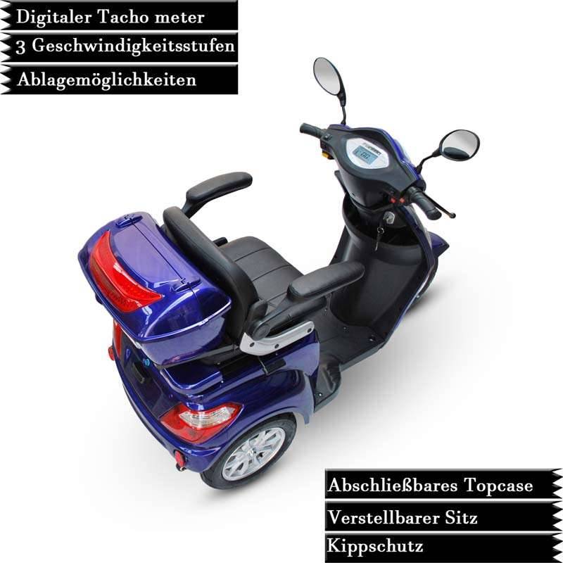 ECO ENGEL 500 Blau Senioren Roller 25 km/h Seniorenmobil