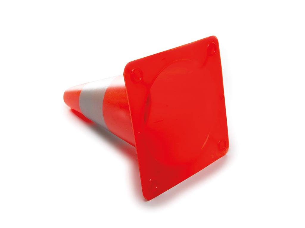 Rot/silberner reflektierender Kegel - 30 cm