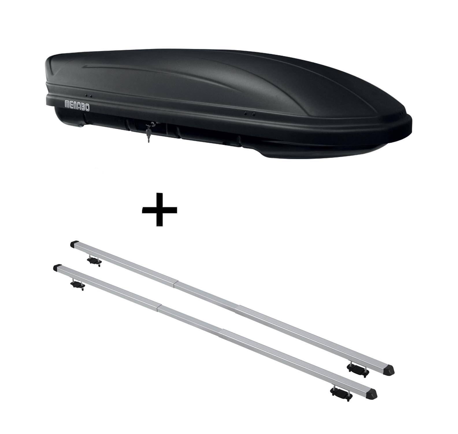 Dachbox MAA 400 Liter matt + Dachträger RAPID kompatibel mit für Skoda Yeti (5L) (5Türer) 09-13