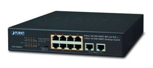 Planet Gigabit Switch GSD-1008HP, POE+, 802.3at, 10 x Gigabit RJ45 (8 x PoE), 120 Watt