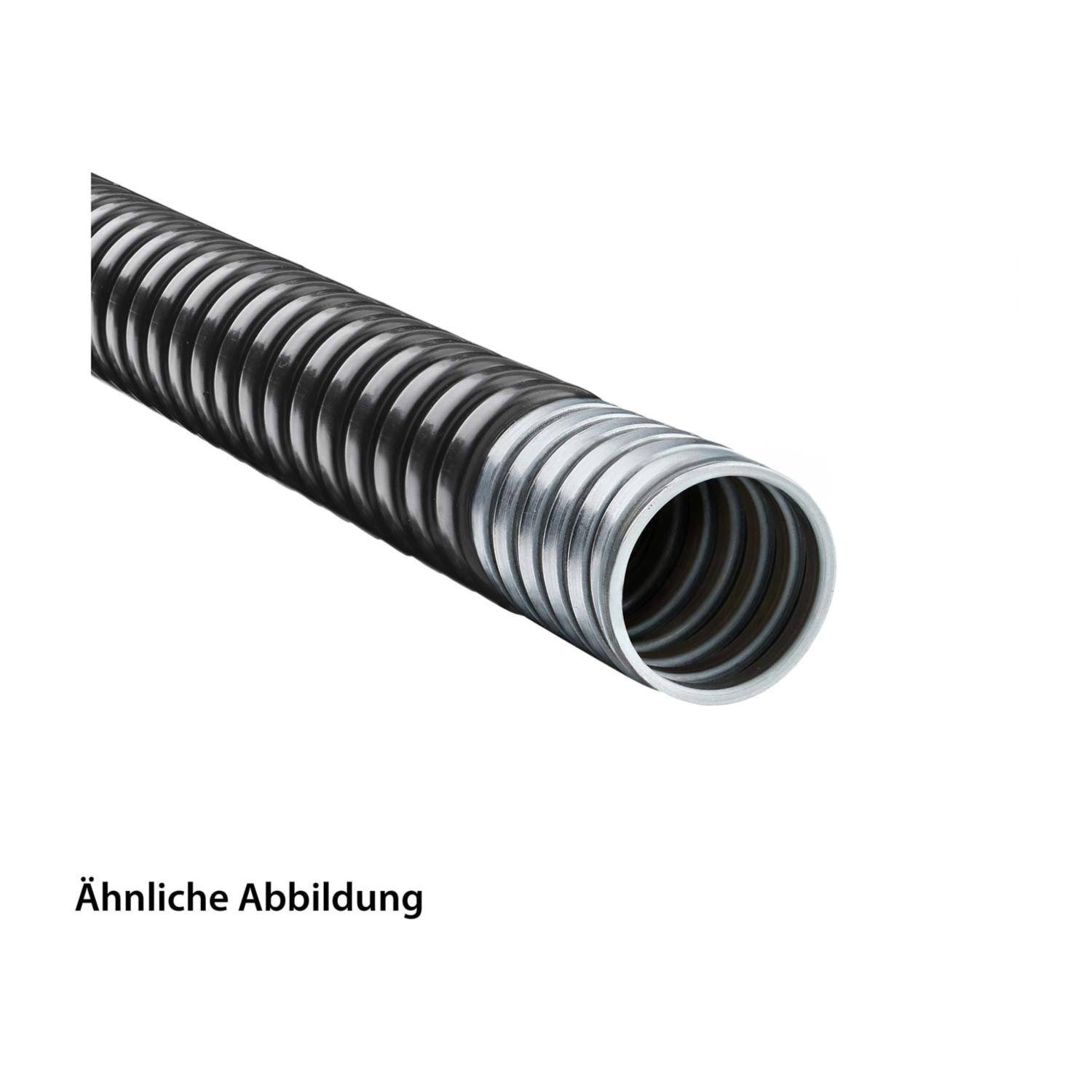 FLEXA SPR-PVC Metallschutzschlauch mit PVC Mantel AD 12,0mm, ID 9,0mm eingehaktes Profil, Mindestbiegeradius bewegt