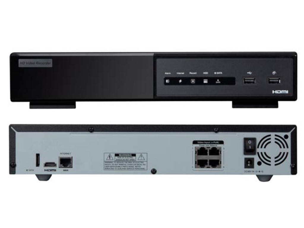 IP-NETZWERK-VIDEOREKORDER - HD - 4 KANÄLE - EAGLE EYES - ETS - SWITCH POE - NAS - 1.3 MP