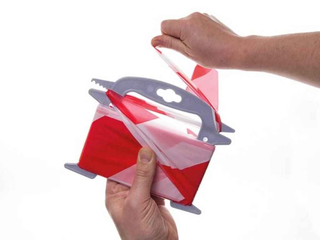 Rotes/weißes Sicherheitsband - 100 m - Abroller