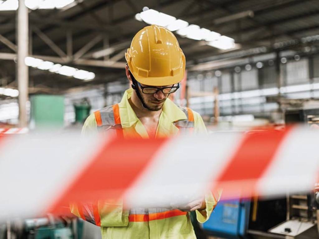Rot/weiß Sicherheitsband - 250 m - Rolle