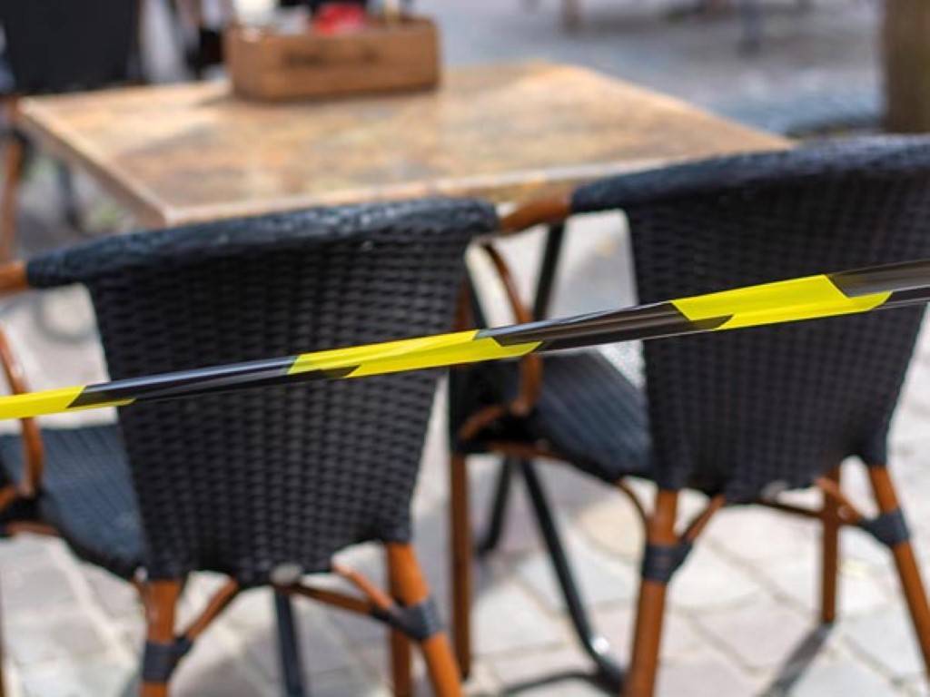 Schwarz/gelbes Sicherheitsband - 100 m - Abroller