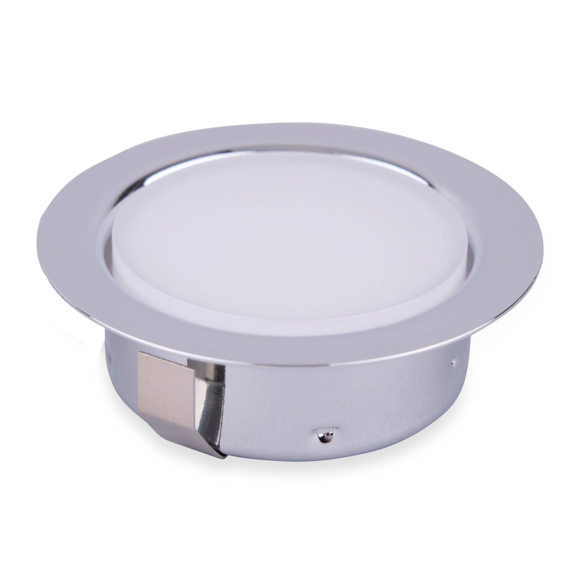 kalb | LED Einbauspot Unterbauspot Einbaustrahler für Möbel, Metall-chrom mit ABS, 2W
