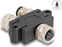 DELOCK M12 Y-Splitter A-kodiert 4 Pin 1 xBu.zu St. und Bu.