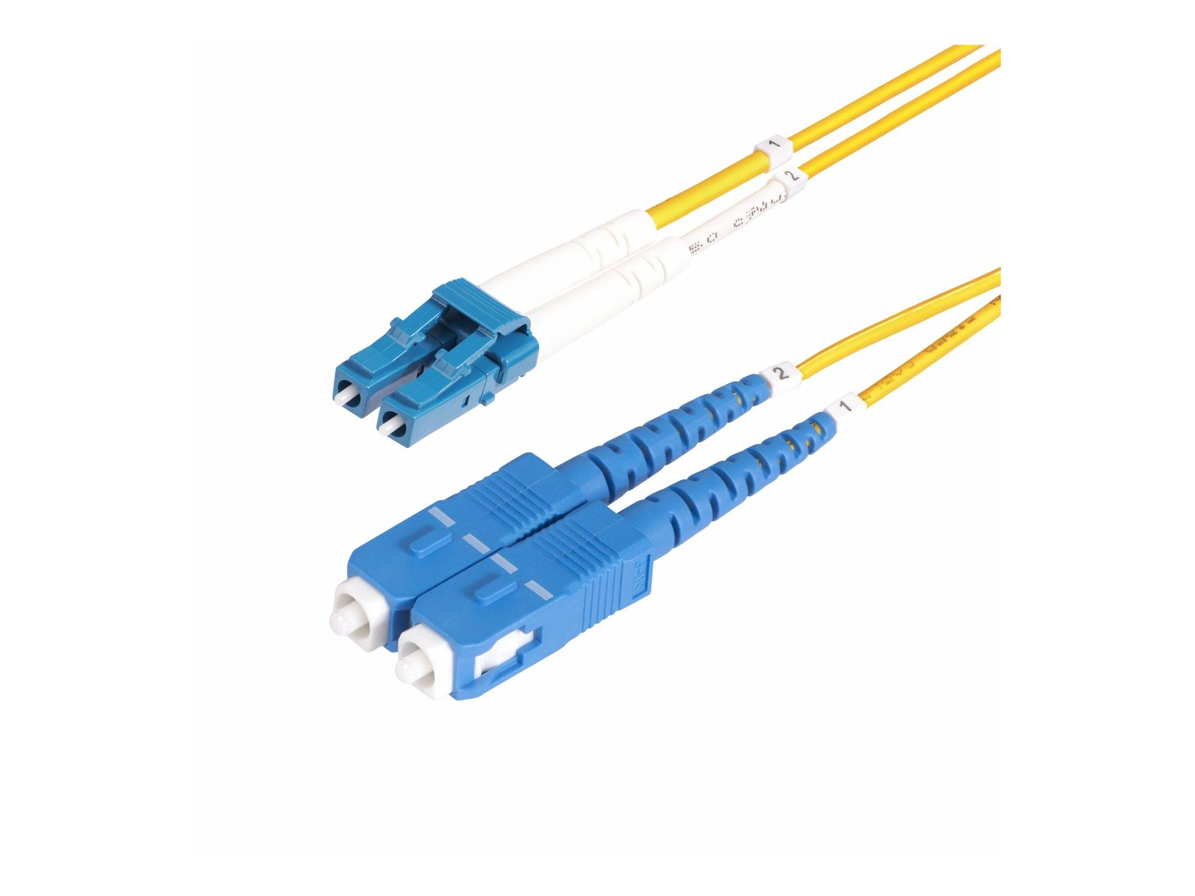 StarTech.com 10m (30ft) LC to SC (UPC) OS2 Single Mode Duplex Fiber Optic Cable, 9/125µm, Laser Optimized, 10G, Bend Ins