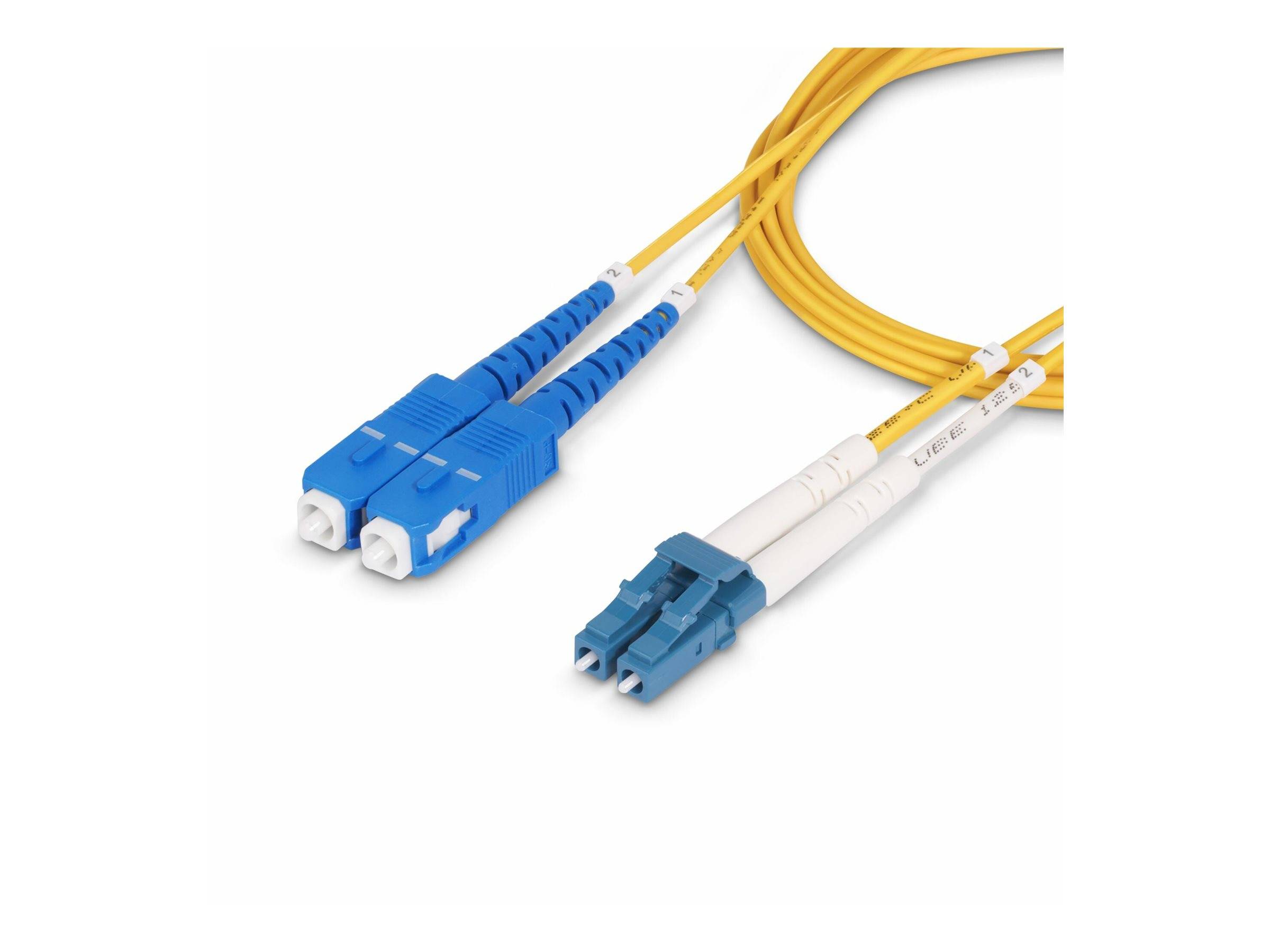 StarTech.com 30m (98ft) LC to SC (UPC) OS2 Single Mode Duplex Fiber Optic Cable, 9/125µm, Laser Optimized, 10G, Bend Ins