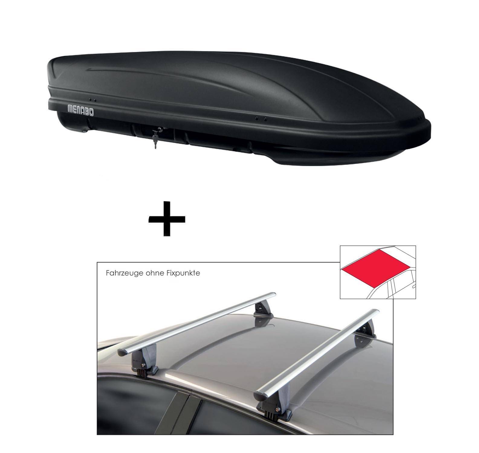 Dachbox MAA400 400 Liter matt + Dachträger VDP Delta kompatibel mit für Porsche Cayenne (92A) (5 Türer) 2011-2017