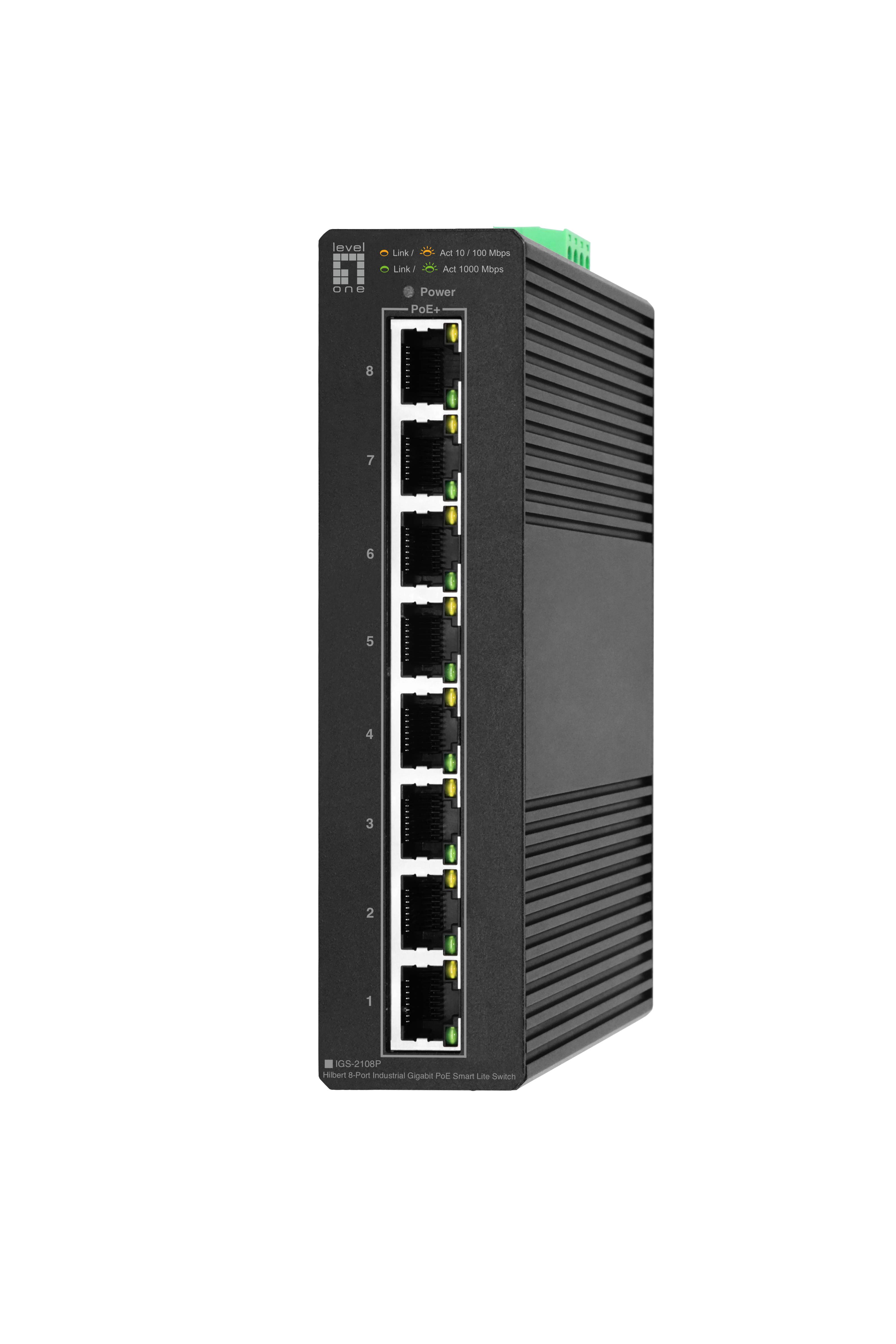 LevelOne IGS-2108P Hilbert Industrial PoE Smart Lite Switch 8x - Switch - 1 Gbps