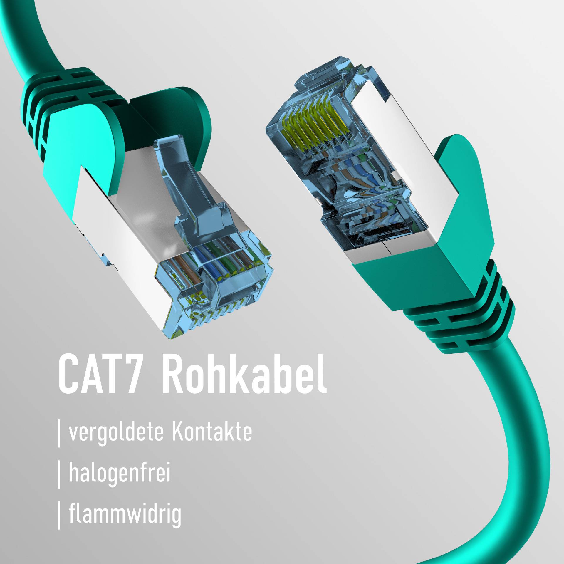 EFB RJ45 PATCHKABEL mit CAT7 ROHKABEL GRÜN 20m Multimedia-Technik Cat7 Kabel