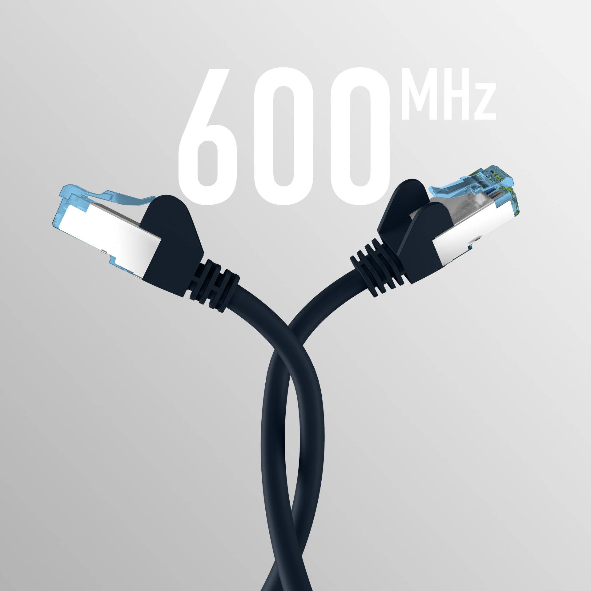 EFB RJ45 PATCHKABEL mit CAT7 ROHKABEL SCHWARZ 25m Multimedia-Technik Cat7 Kabel