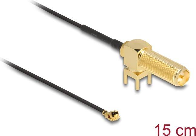 Delock Antennenkabel RP-SMA 90° PCB Buchse zum Einbau zu I-PEX Inc. MHF I Stecke