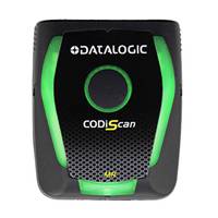 Schwarzer und grüner tragbarer Barcodescanner Datalogic CODiScan mit zentraler Scantaste