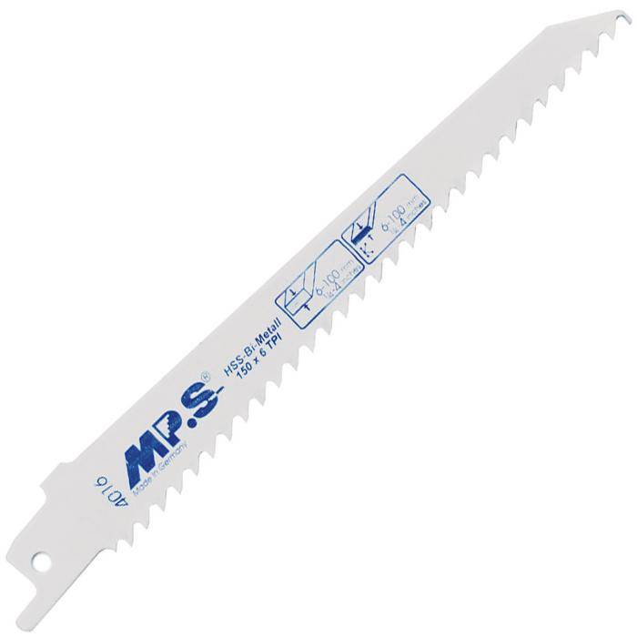 Säbelsägeblätter - für Metall & Kunststoff, Kurvenschnitt - Länge 130/150 mm - Zahnteilung 4,2 mm - Bimetall - wie Bosch S 611 DF - 5 Stück