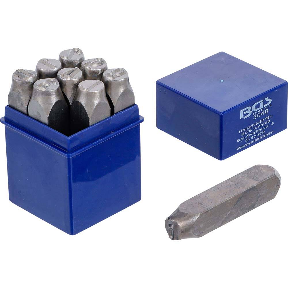 Einschlagzahlen - zum Einschlagen in Stahl und Eisen - Ø 12 mm - gleichbleibender Schriftcharakter nach DIN 1451