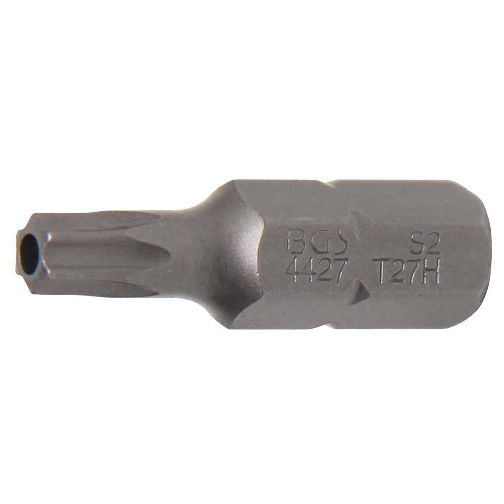 Bit T-Profil - mit Bohrung - 30 mm lang - 5/16" - Chrom-Vanadium-Stahl - Antrieb - 5/16" (= 8 mm), 6-kant