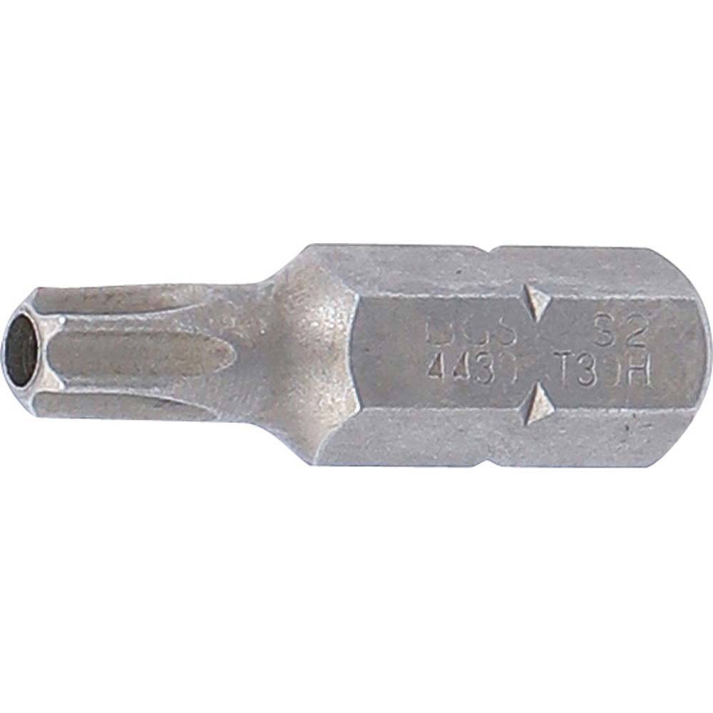 Bit T-Profil - mit Bohrung - 30 mm lang - 5/16" - Chrom-Vanadium-Stahl - Antrieb - 5/16" (= 8 mm), 6-kant