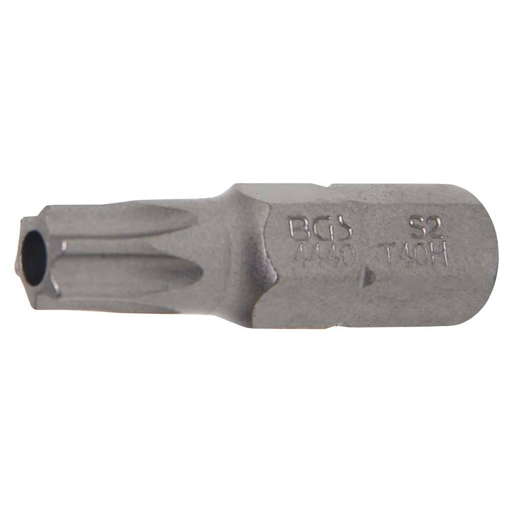Bit T-Profil - mit Bohrung - 30 mm lang - 5/16" - Chrom-Vanadium-Stahl - T-Profil T-40