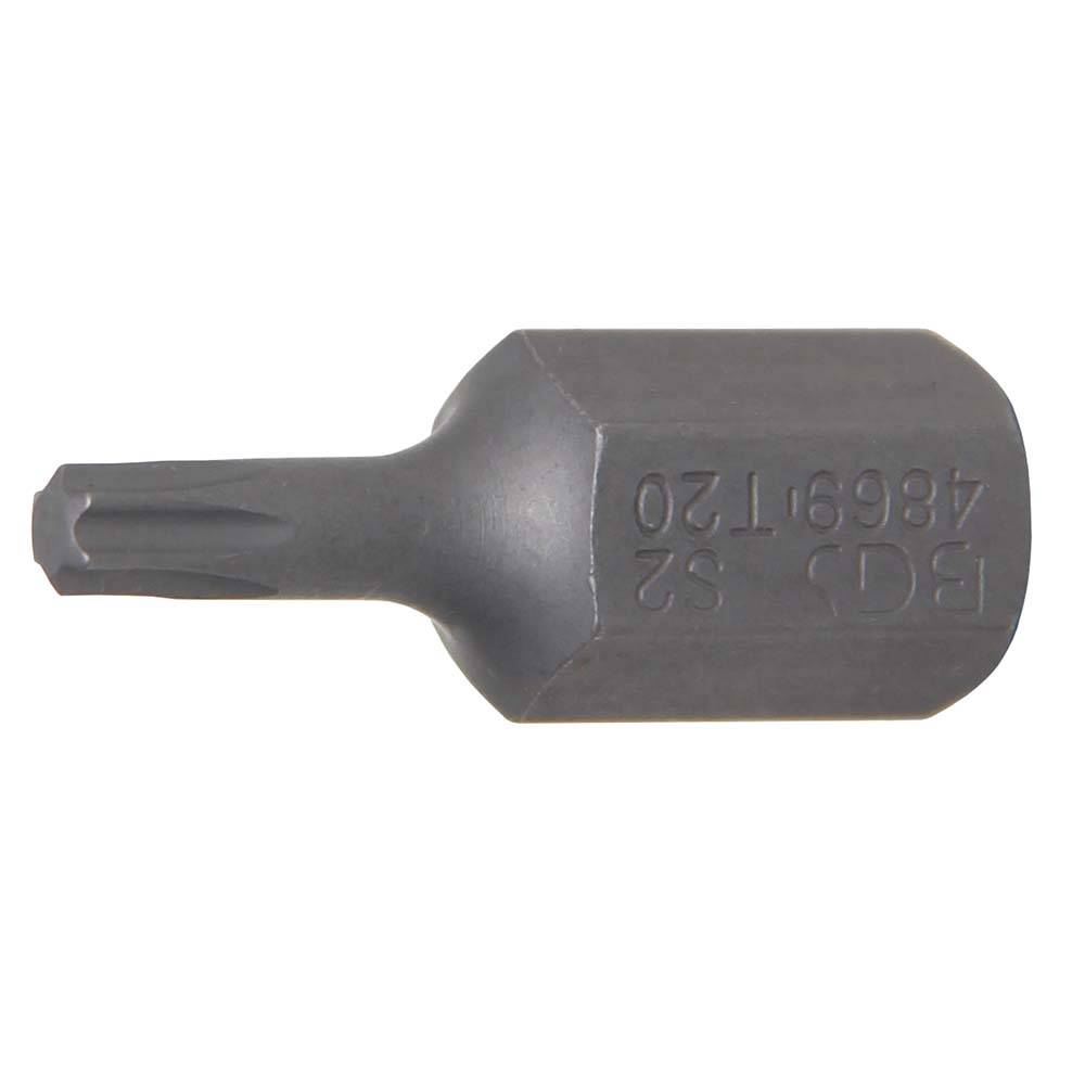 T-Profil Bit ohne Bohrung - Chrom-Vanadium-Sonderstahl - Antrieb 3/8" (=10 mm) - 6-kant - T-Profil T20