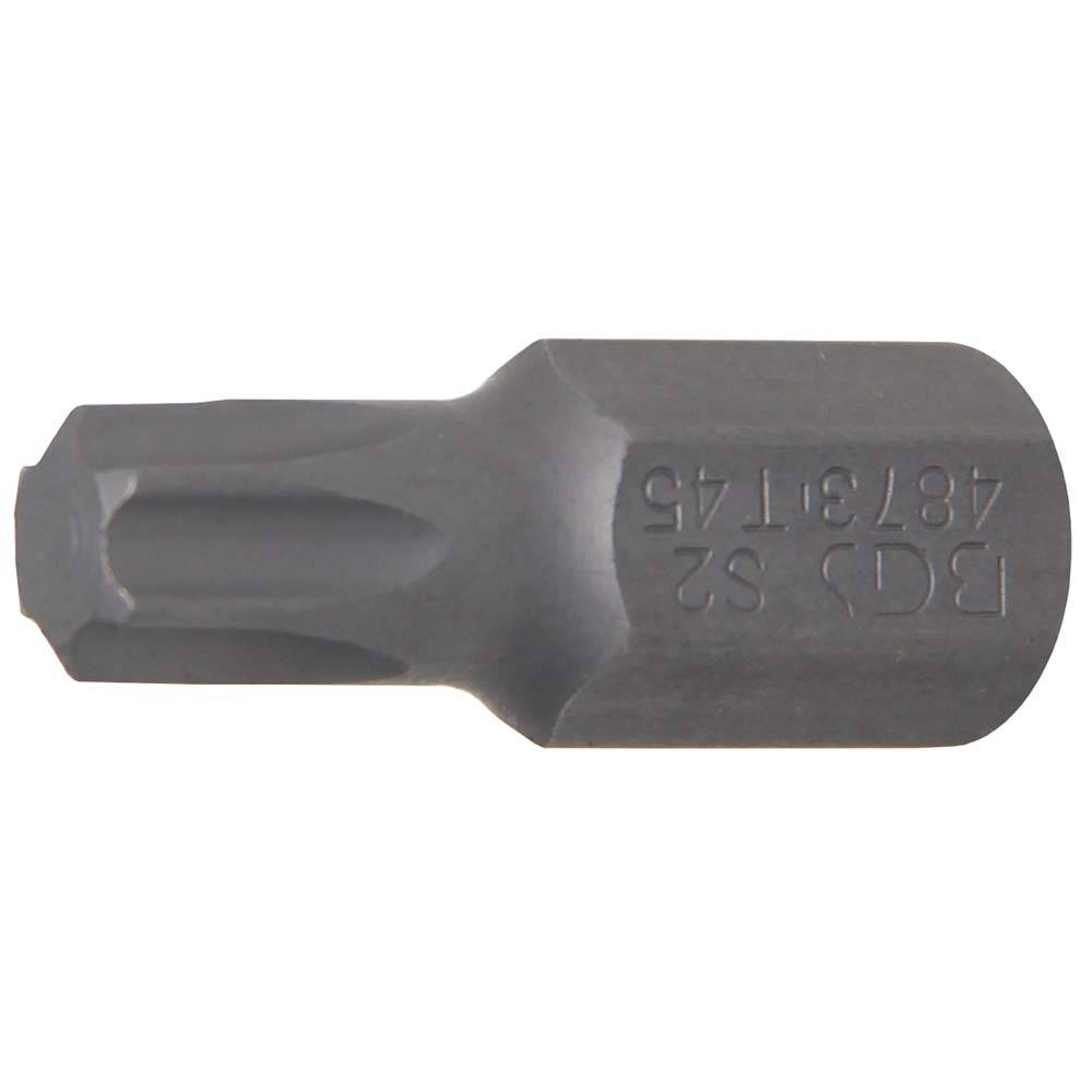 T-Profil Bit ohne Bohrung - Chrom-Vanadium-Sonderstahl - Antrieb 3/8" (=10 mm) - 6-kant - T-Profil T45
