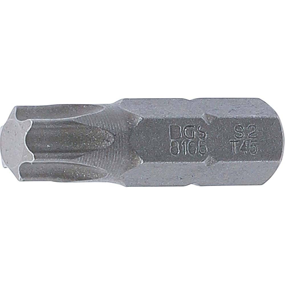 Bit T-Profil - ohne Bohrung - 30 mm lang - Antrieb 5/16" (8 mm) 6-kant - T 45