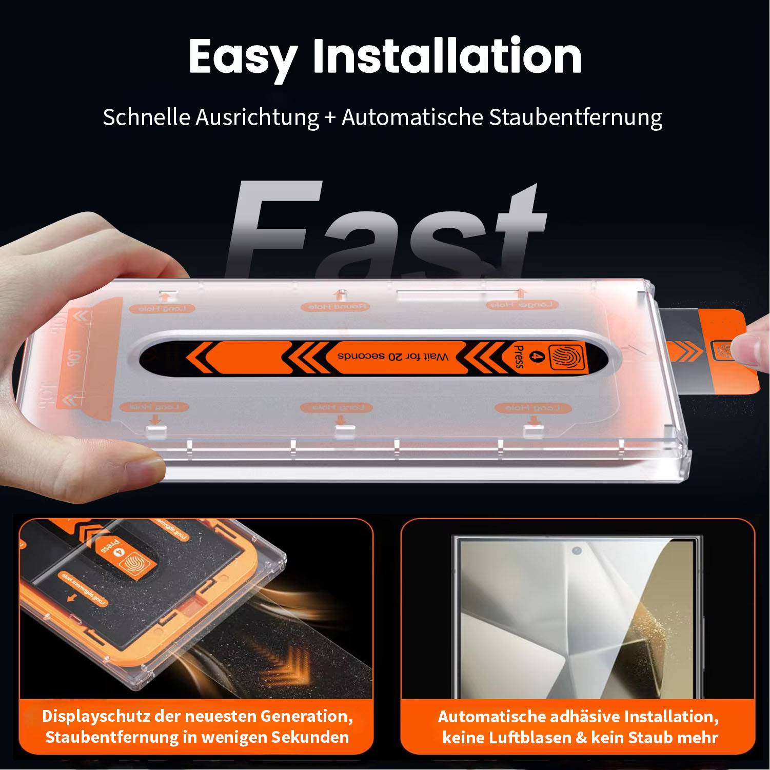 6x 9H Panzerglas für Samsung Galaxy S24 Ultra MagicBox 3D KLAR Displayschutz Schutzglas Schuzfolie echtes Tempered Glass Screen Protector