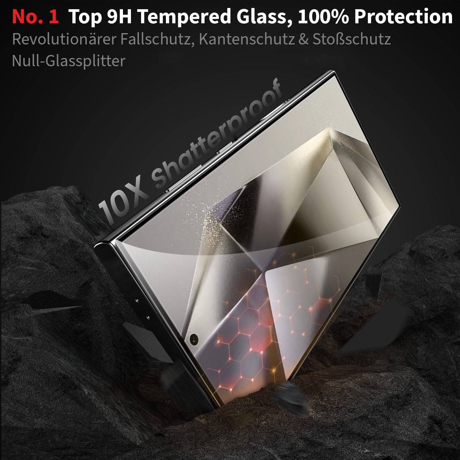 3x 9H Panzerglas für Samsung Galaxy S24 Ultra MagicBox 3D KLAR Displayschutz Schutzglas Schuzfolie echtes Tempered Glass Screen Protector