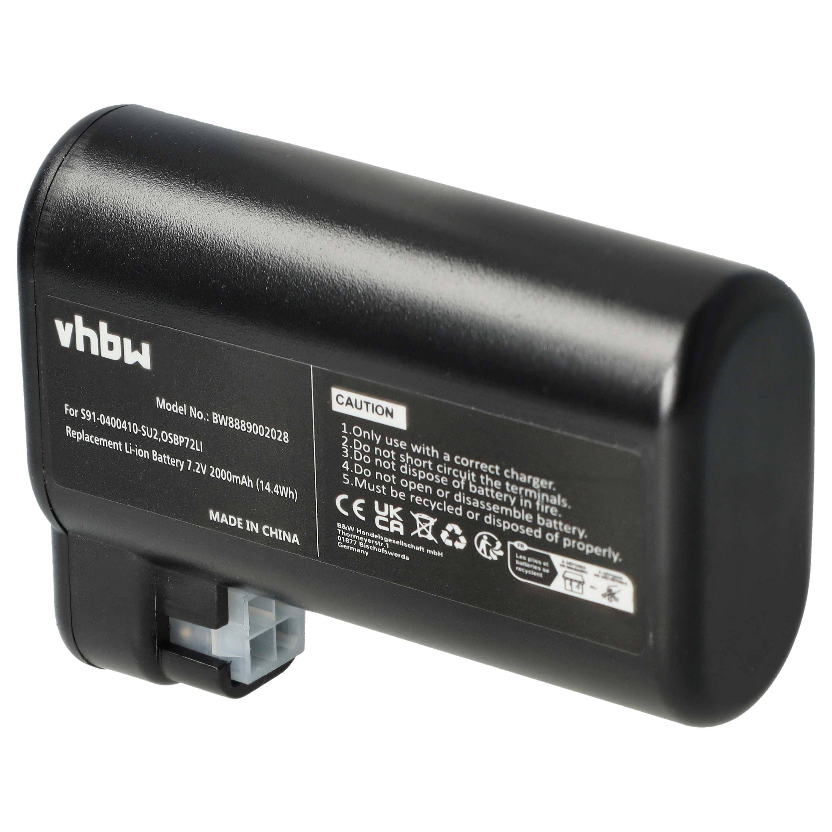 vhbw 1x Akku kompatibel mit AEG Electrolux Osiris, RX8, RX7-1-TM, 900277487, RX8-1-4SWN, 900277485 Saugroboter (2000 mAh, 7,2 V, Li-Ion)