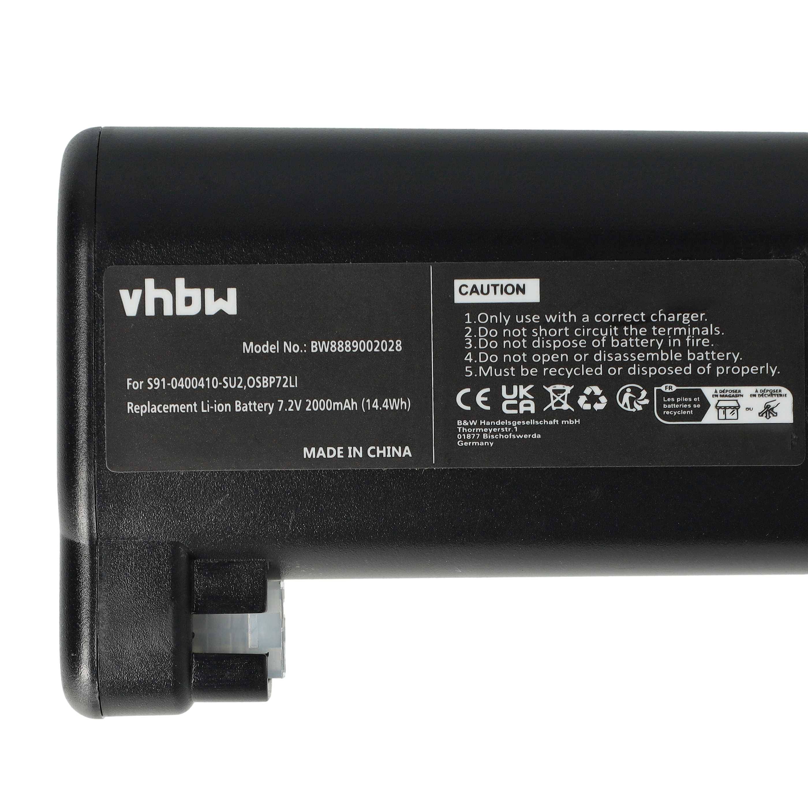 vhbw 1x Akku kompatibel mit Electrolux ERV5210IW, ERV5100TG, 900942300, ERV5100IW, 900942337 Saugroboter (2000 mAh, 7,2 V, Li-Ion)