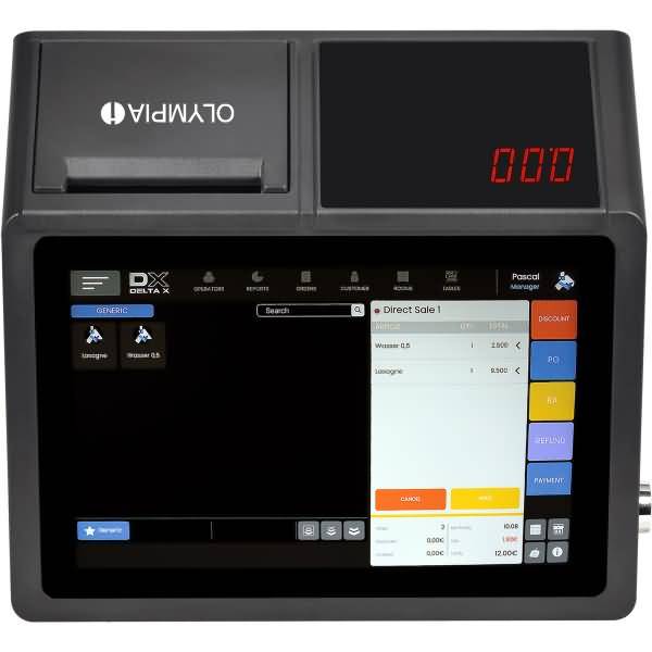 Digitale Waage mit Touchscreen-Verkaufsstellenschnittstelle, die einen 