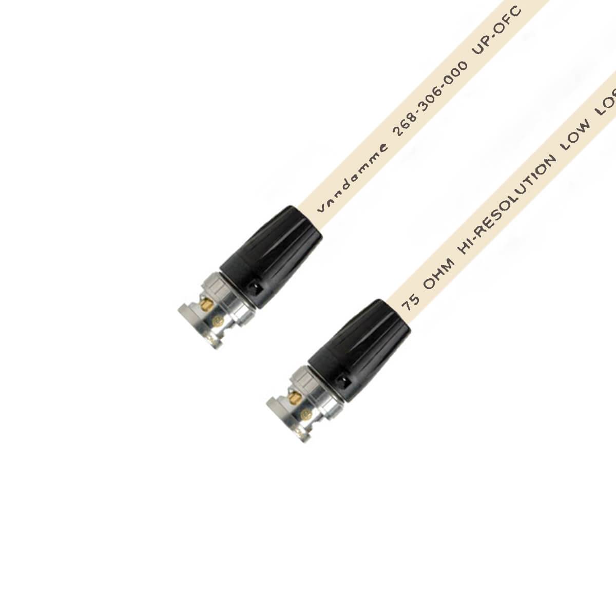 Van Damme Plasma Grade 75 Ohm Koaxialkabel BNC Wordclock und Video 0.5m Creme
