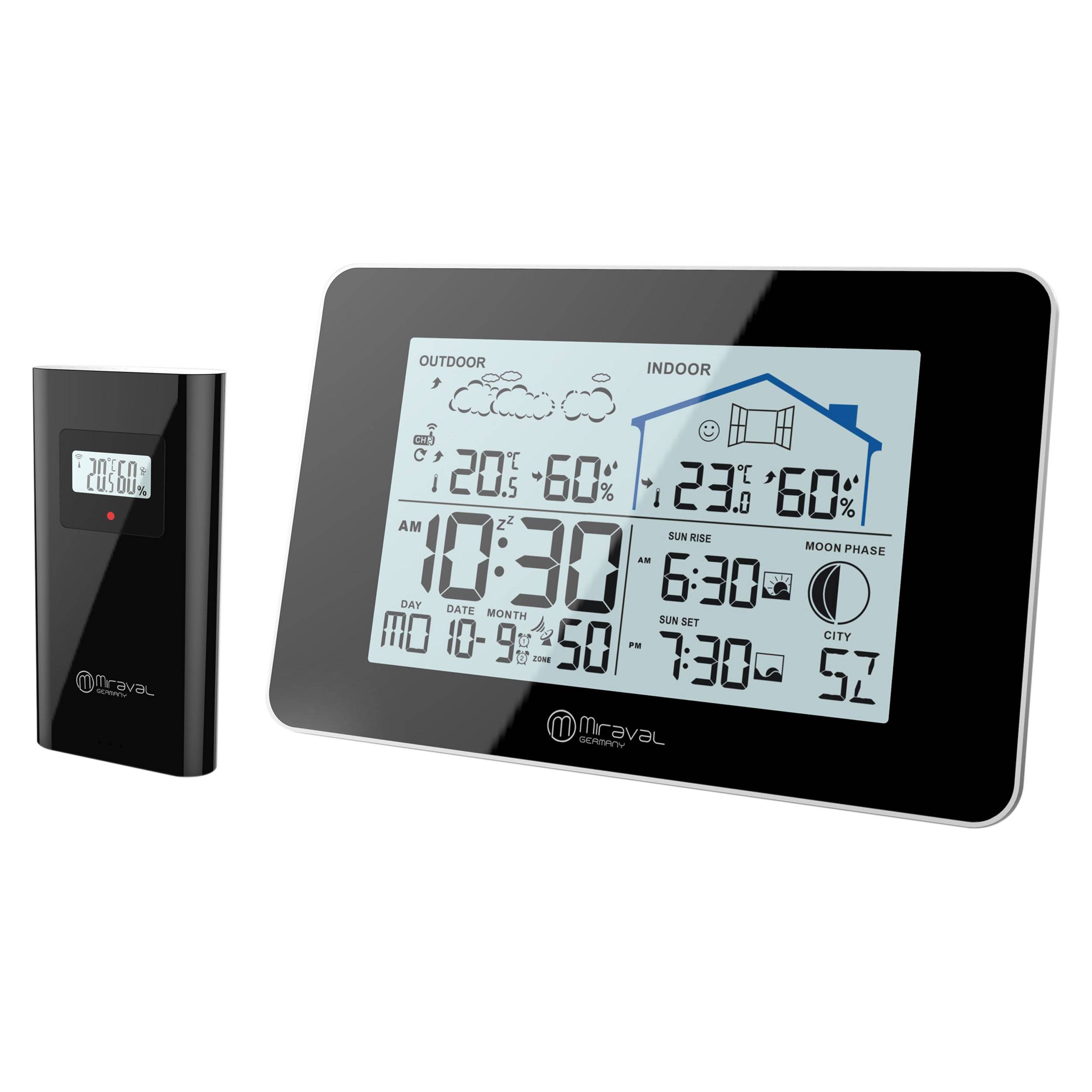 LCD Funk-Wetterstation mit Außensenor Wecker Funkuhr Kalender Vorhersage Hygro - 4-MV5792-1