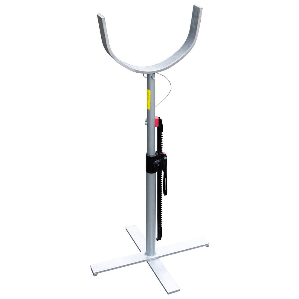 Krankenhaus-Sauerstoffzylinderständer mit U-förmigem Halter, verstellbarem Höhenmechanismus und einer Basis mit vier Beinen für Stabilität.