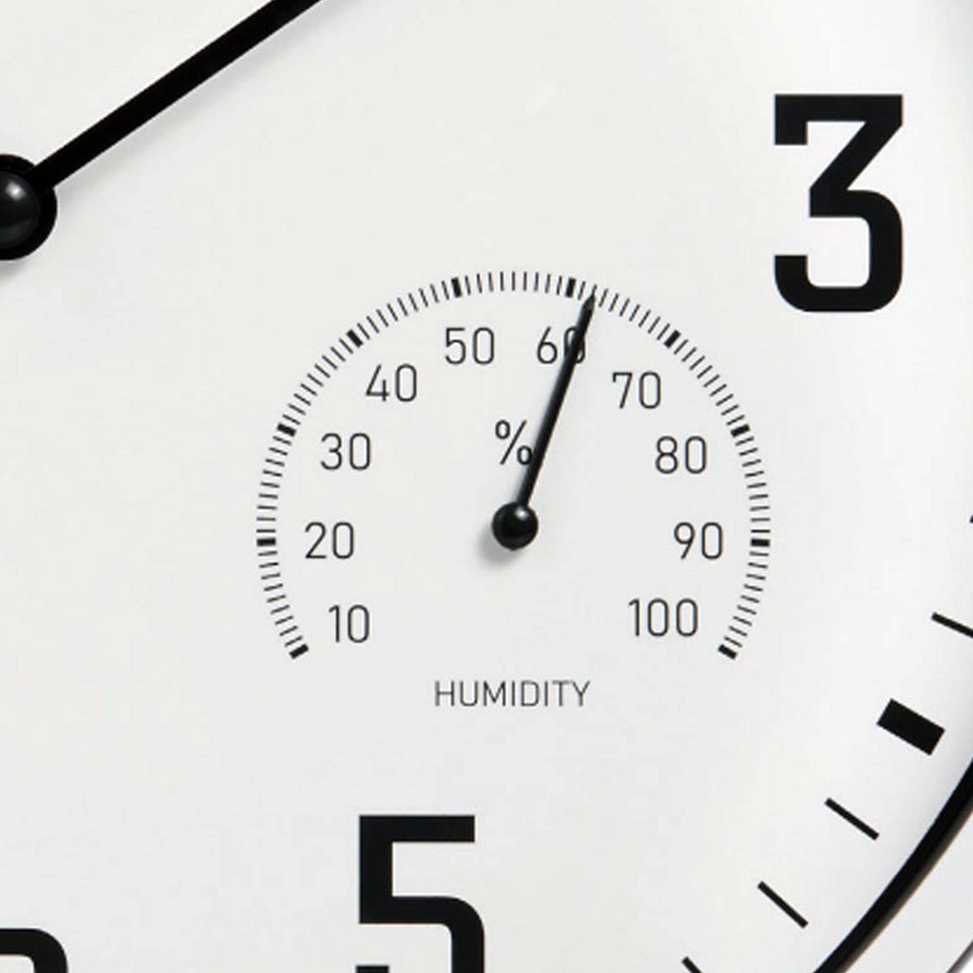 Wanduhr Thermometer Hygrometer 250 mm Küchenuhr Wohnzimmer Luftfeuchtigkeit Temperaturanzeige Analog Bürouhr Moderne Wanduhr