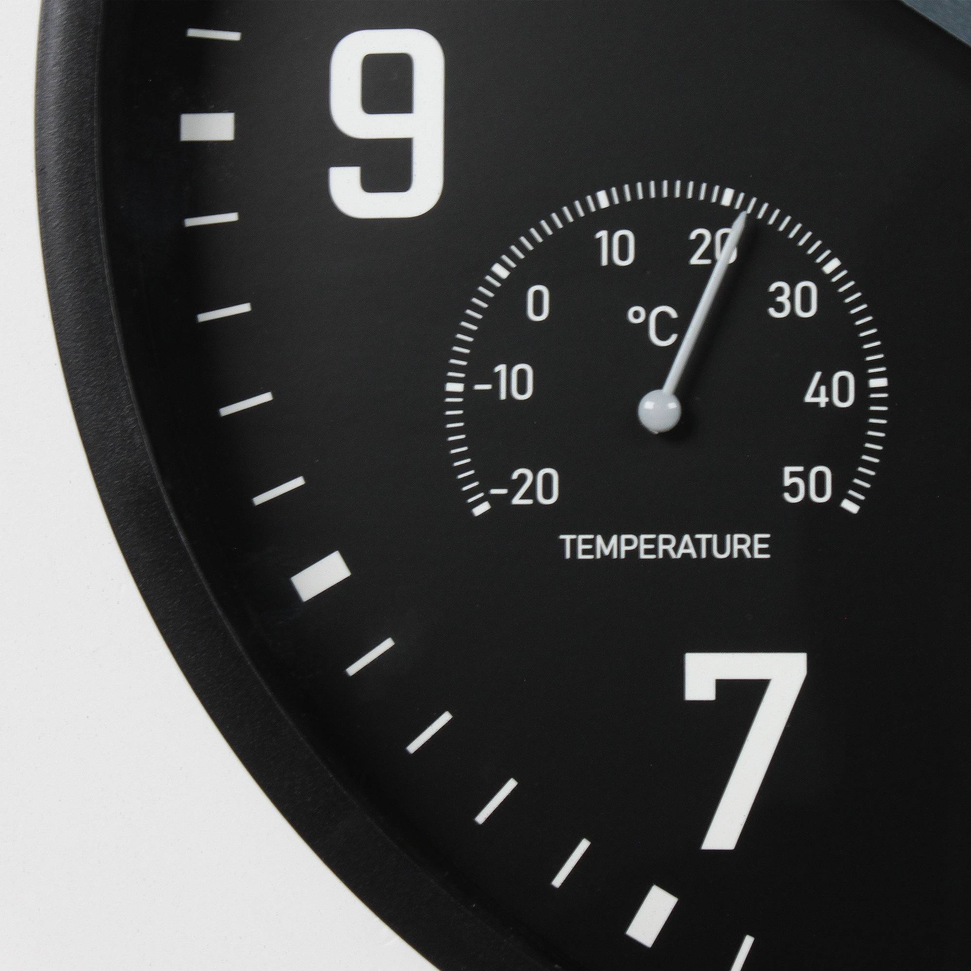 Wanduhr Thermometer Hygrometer 250 mm Küchenuhr Wohnzimmer Luftfeuchtigkeit Temperaturanzeige Analog Bürouhr Moderne Wanduhr