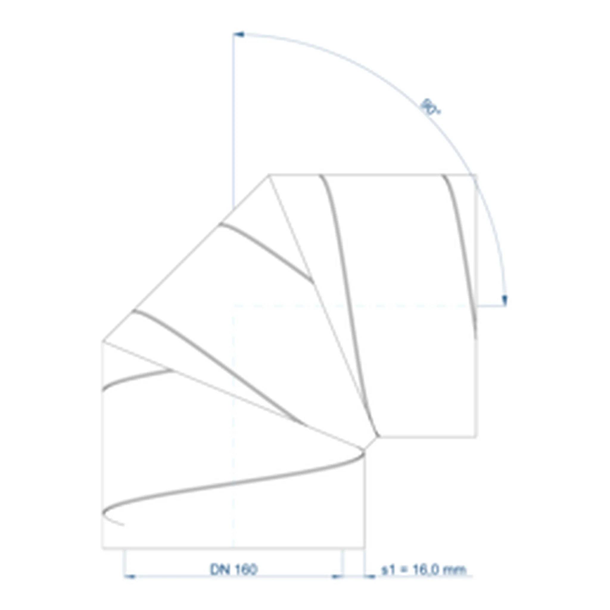 Poloplast ISO-Bogen POLO-KWL DN 160/90Grad, 1 Stk.