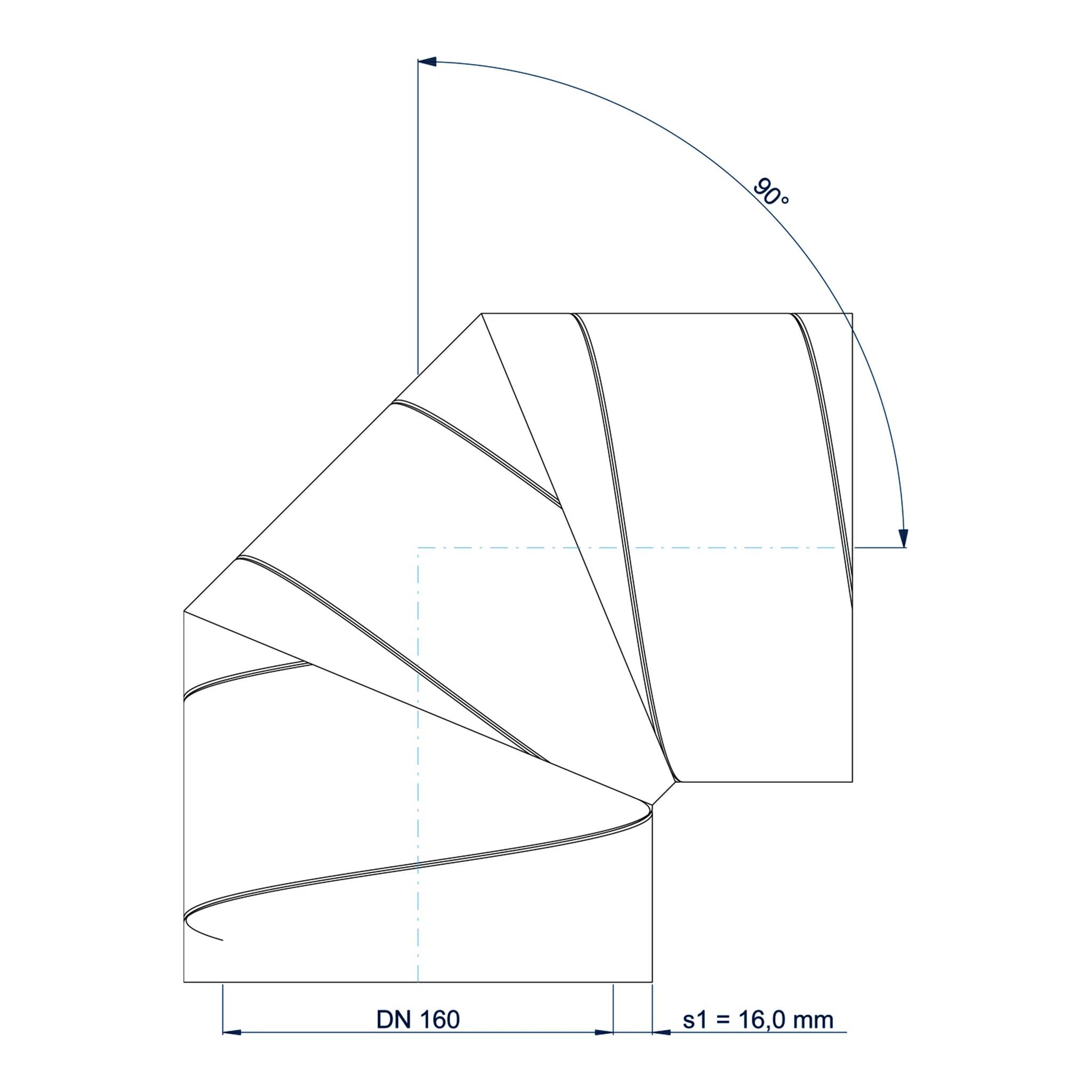 Poloplast ISO-Bogen POLO-KWL DN 160/90Grad, 1 Stk.
