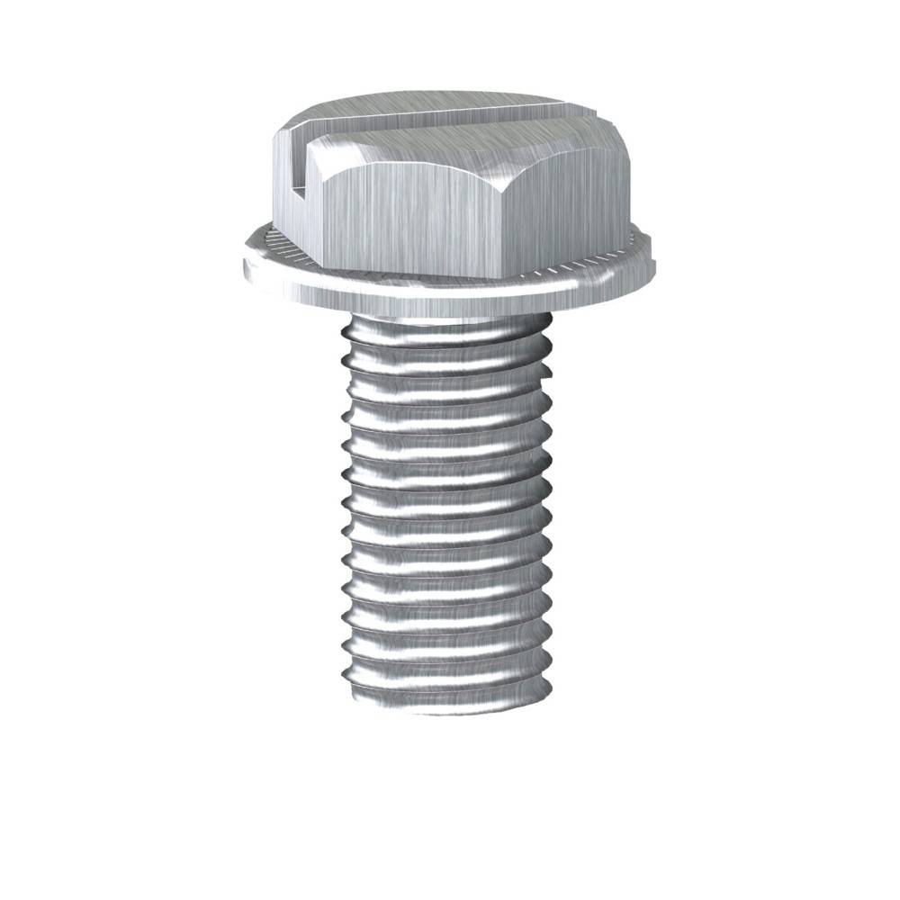 Eine silberne, zylindrische Metallschraube mit sechseckigem Kopf und gewindeter Oberfläche. Scheint zum Befestigen oder Verschrauben von Objekten verwendet zu werden.