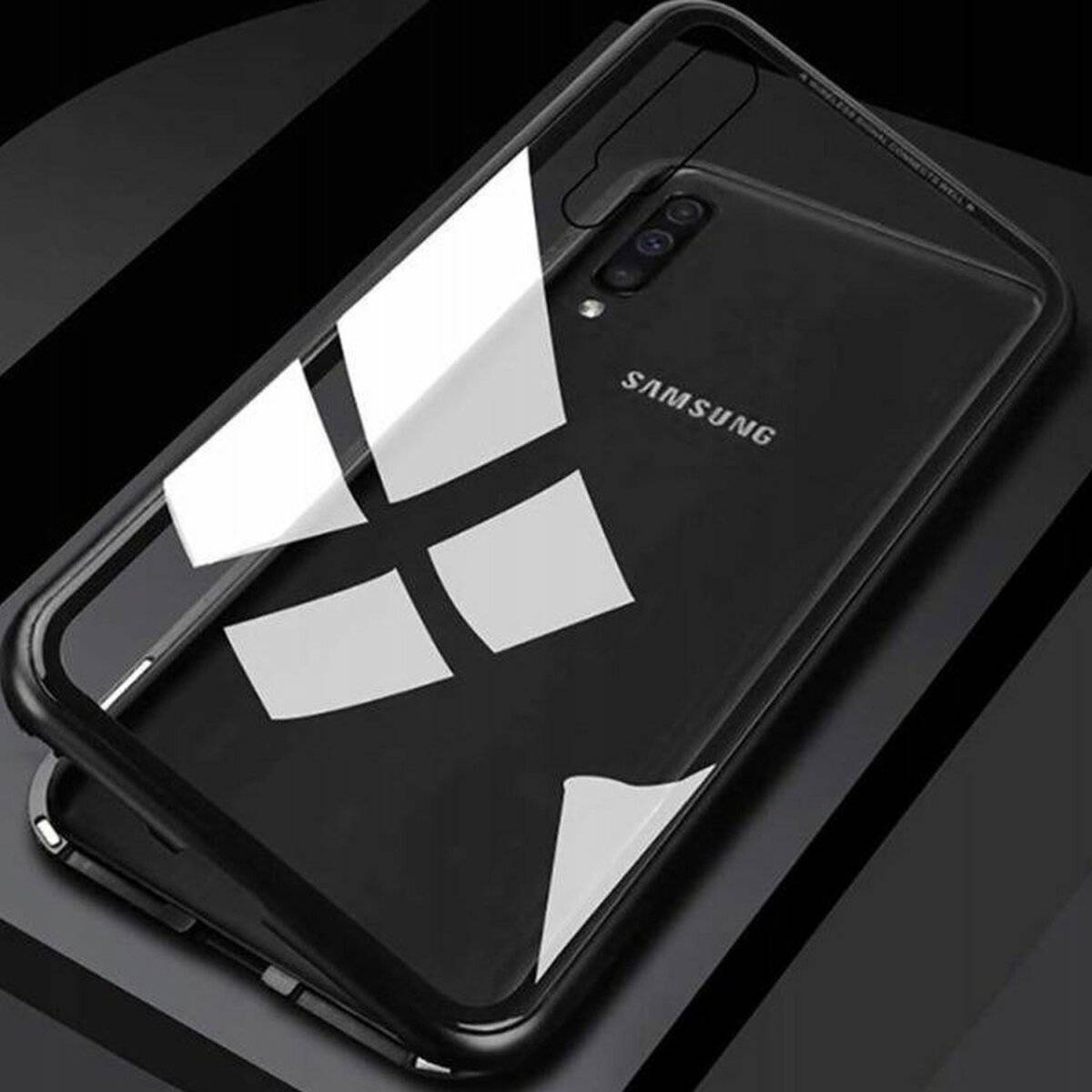 360 Magnet Slim Metall Case mit Schutzglas Vorne+Hinten kompatibel mit Samsung Galaxy S24 Plus