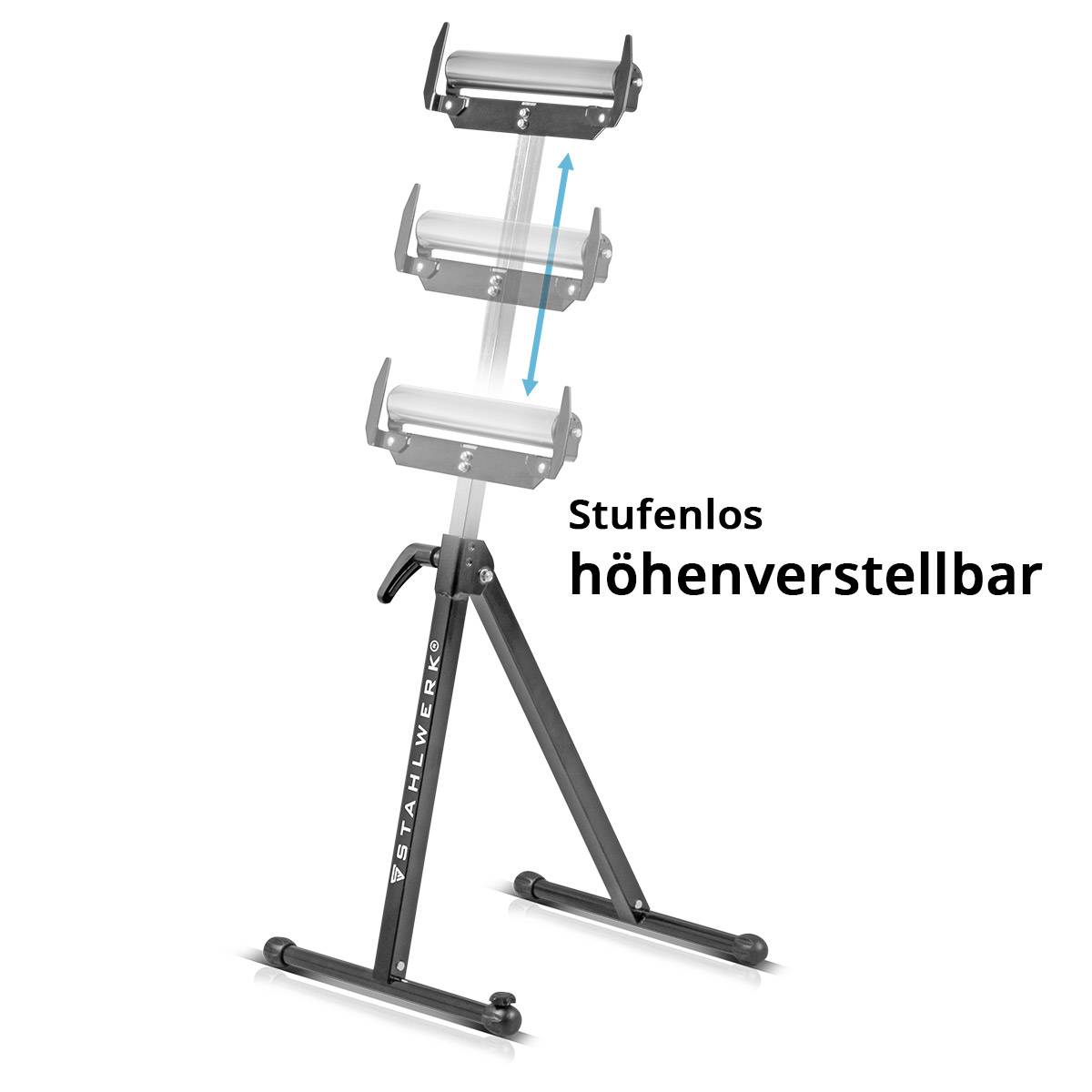 STAHLWERK Rollenbock 2er Set 60 kg höhenverstellbar 720 - 1100 mm Arbeitsbock
