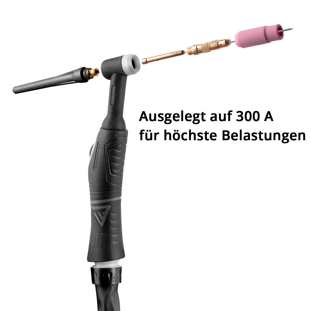 STAHLWERK Schweißbrenner WIG WP18 SR18 bis 300 A wassergekühlt 5 m Schlauchpaket