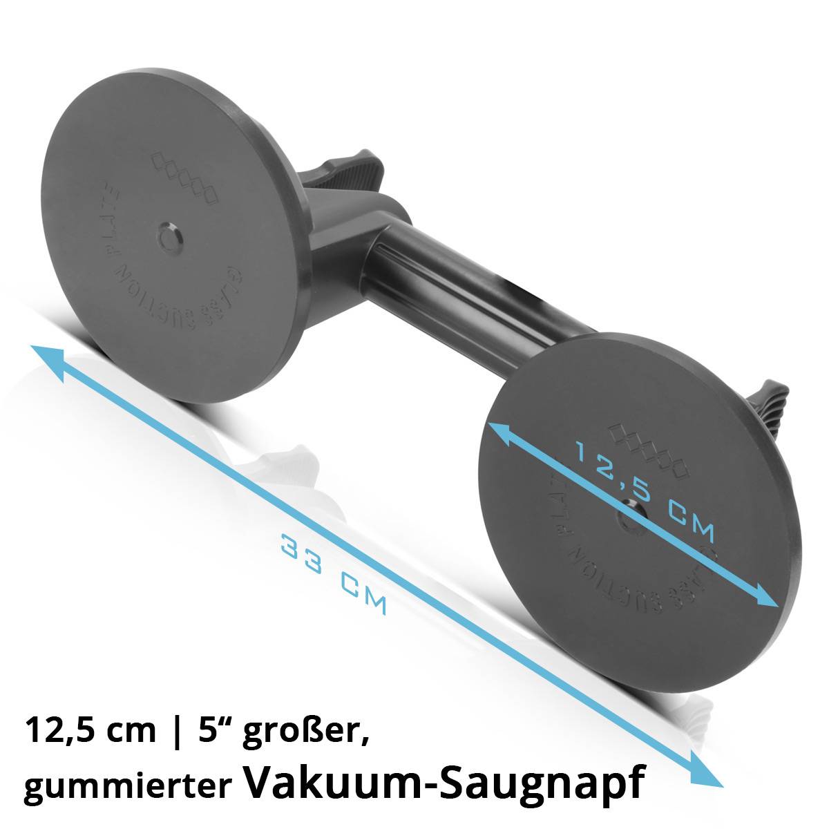 STAHLWERK Doppel-Saugheber mit 135 kg Tragkraft und 2 x 12,5 cm | 5“ Durchmesser