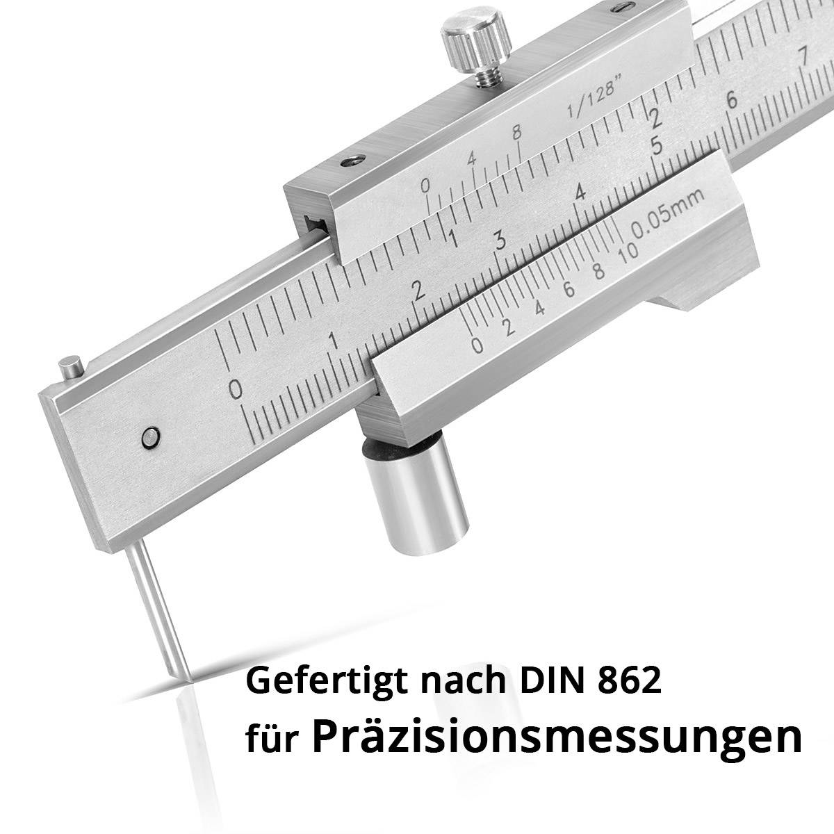 STAHLWERK Anreiß Messschieber Messlehre Schieblehre 0-200 mm DIN 862 mit Nonius