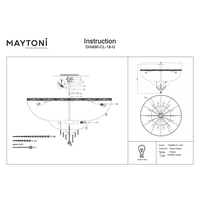 Maytoni Moderne Kronleuchter Palace 18xE27 excl. in Gold aus Metall 60 W für Küche, Schlafzimmer, Wohnzimmer, Esszimmer, Lobby Maytoni Moderne Kronleuchter Palace 18xE27 excl. in Gold aus Metall 60 W für Küche, Schlafzimmer, Wohnzimmer, Esszimmer, Lobby